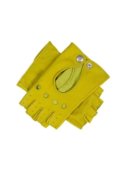 Women’s Fingerless Leather Driving Gloves -Fashion Accessories Shop 7 3007 Lime