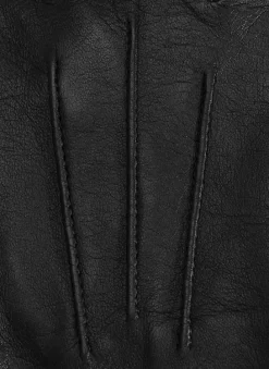 Women's Touchscreen Three-Point Silk-Lined Leather Gloves With Buttons -Fashion Accessories Shop 7 5000 20black 202