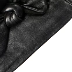 Women’s Touchscreen Wool-Lined Leather Gloves With Bow -Fashion Accessories Shop 7 5020 Black 9