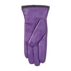 Women’s Wool-Lined Leather Gloves With Quilted Cuffs And Bow -Fashion Accessories Shop 7 5021 Amethyst 3