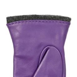 Women’s Wool-Lined Leather Gloves With Quilted Cuffs And Bow -Fashion Accessories Shop 7 5021 Amethyst 5