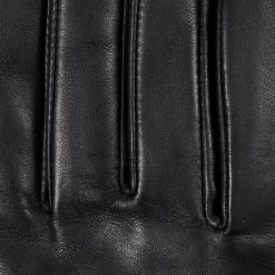 Women’s Wool-Lined Leather Gloves With Quilted Cuffs And Bow -Fashion Accessories Shop 7 5021 Black Charcoal 6