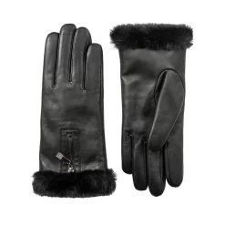 Women’s Touchscreen Faux Fur-Lined Leather Gloves With Zip -Fashion Accessories Shop 7 5022 Black 1 1f31af20 9554 4673 9d79 b5a73cc2e825