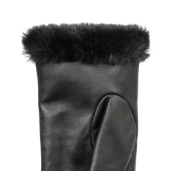 Women’s Touchscreen Faux Fur-Lined Leather Gloves With Zip -Fashion Accessories Shop 7 5022 Black 5