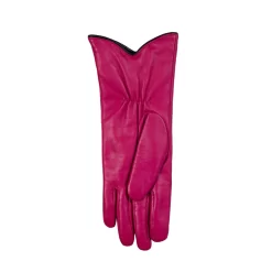 Women’s Wool-Lined Leather Gloves With Buttons And Piping