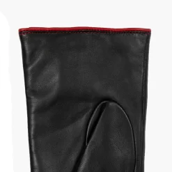 Women’s Single-Point Lined Leather Gloves With Colour Contrast Details -Fashion Accessories Shop 7 5024 Black Berry 5
