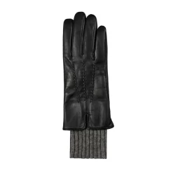 Women’s Three-Point Wool Blend-Lined Leather Gloves With Knitted Cuffs 25 Women’s Three-Point Wool Blend-Lined Leather Gloves With Knitted Cuffs -Fashion Accessories Shop 7 5025 Black Charcoal 2