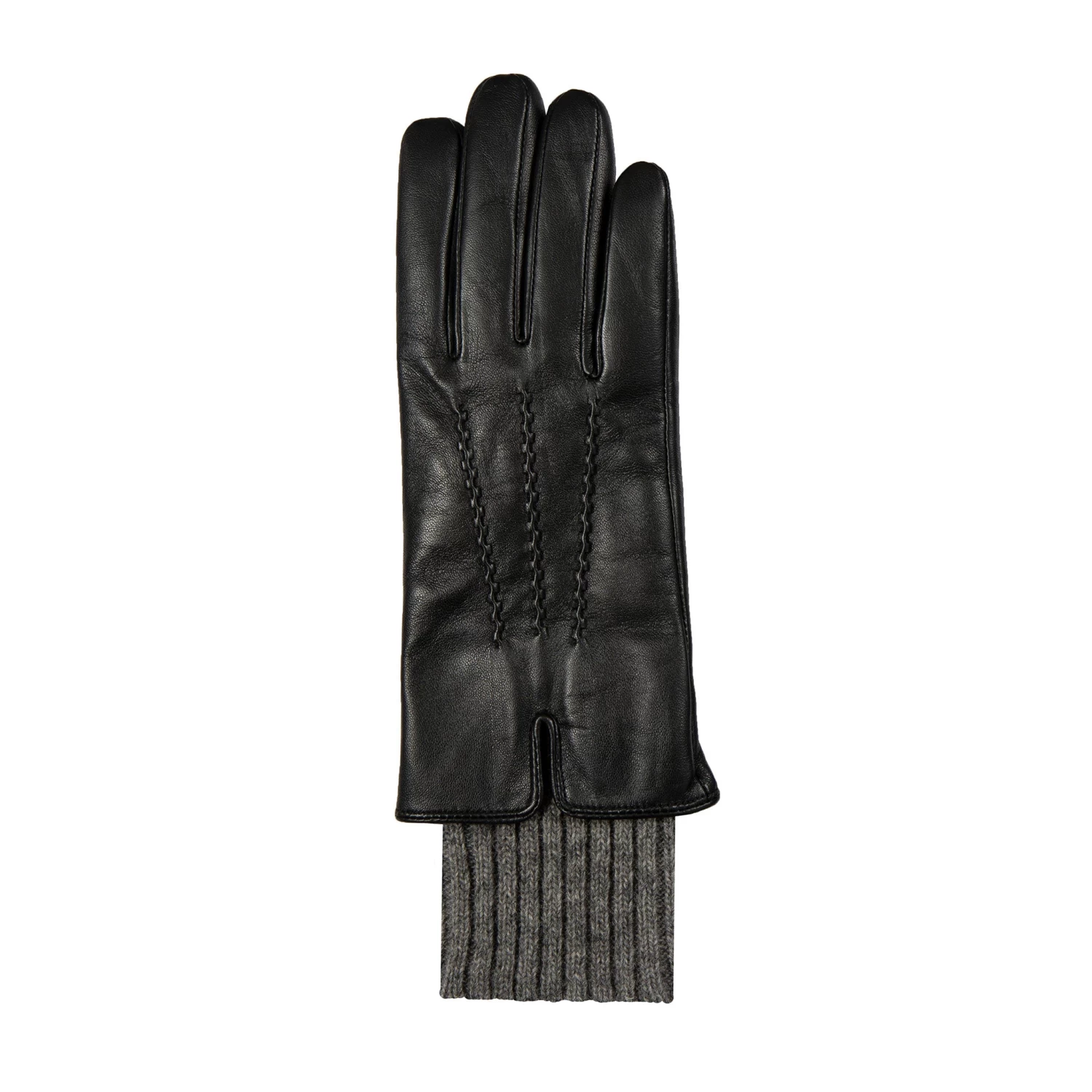 Women’s Three-Point Wool Blend-Lined Leather Gloves With Knitted Cuffs 6 Women’s Three-Point Wool Blend-Lined Leather Gloves With Knitted Cuffs - Image 6
