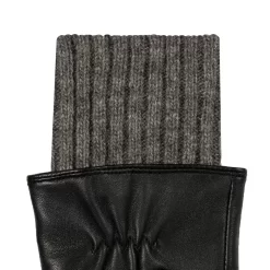 Women’s Three-Point Wool Blend-Lined Leather Gloves With Knitted Cuffs 28 Women’s Three-Point Wool Blend-Lined Leather Gloves With Knitted Cuffs -Fashion Accessories Shop 7 5025 Black Charcoal 5