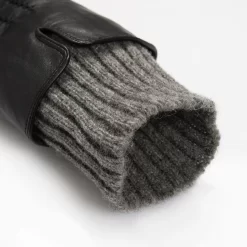 Women’s Three-Point Wool Blend-Lined Leather Gloves With Knitted Cuffs 31 Women’s Three-Point Wool Blend-Lined Leather Gloves With Knitted Cuffs -Fashion Accessories Shop 7 5025 Black Charcoal 8