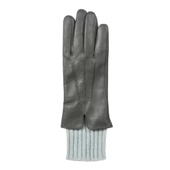 Women’s Three-Point Wool Blend-Lined Leather Gloves With Knitted Cuffs 37 Women’s Three-Point Wool Blend-Lined Leather Gloves With Knitted Cuffs -Fashion Accessories Shop 7 5025 Charcoal 2