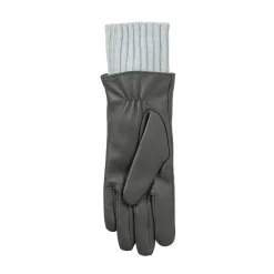 Women’s Three-Point Wool Blend-Lined Leather Gloves With Knitted Cuffs 39 Women’s Three-Point Wool Blend-Lined Leather Gloves With Knitted Cuffs -Fashion Accessories Shop 7 5025 Charcoal 3