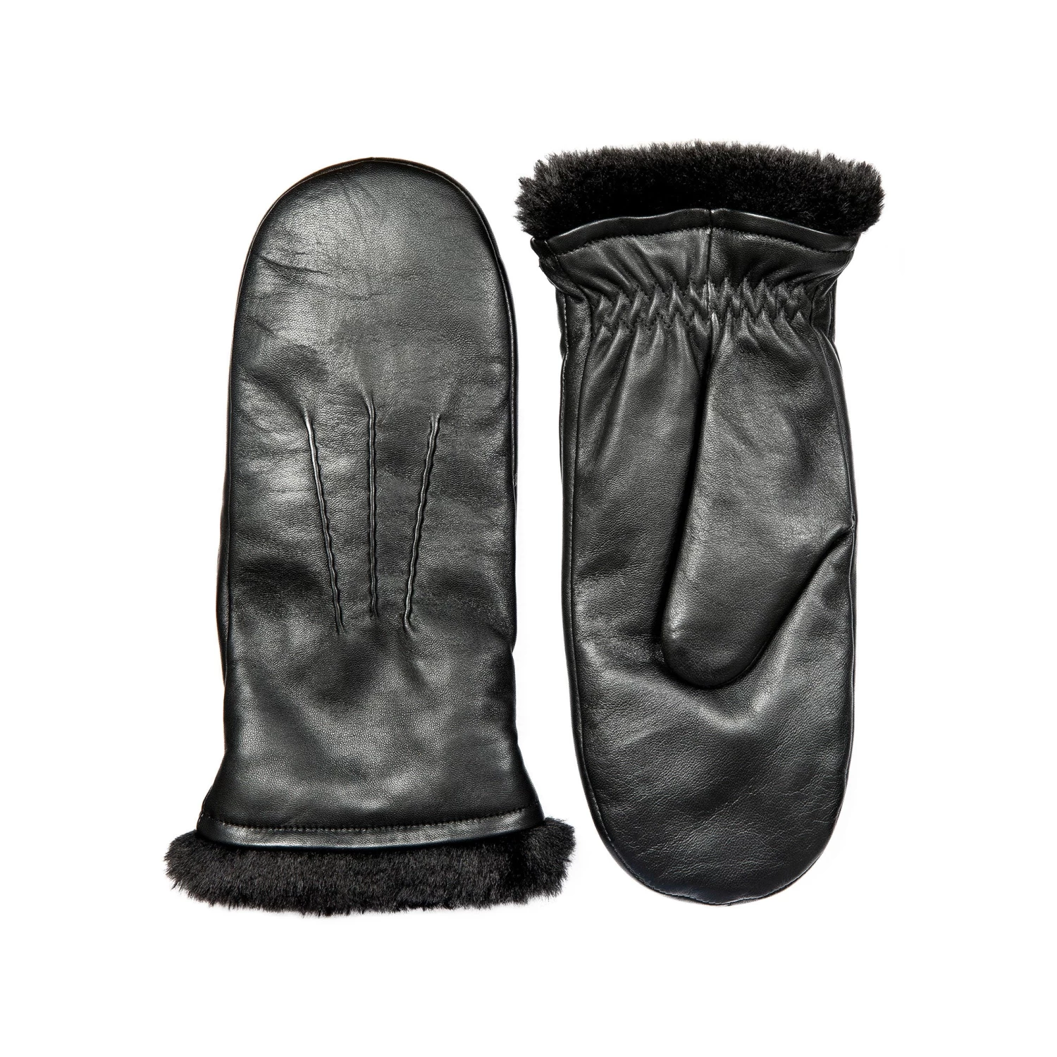 Women’s Three-Point Faux Fur-Lined Leather Mittens 19 Women’s Three-Point Faux Fur-Lined Leather Mittens - Image 19