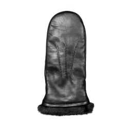 Women’s Three-Point Faux Fur-Lined Leather Mittens 39 Women’s Three-Point Faux Fur-Lined Leather Mittens -Fashion Accessories Shop 7 5026 Black 2