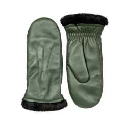 Women’s Three-Point Faux Fur-Lined Leather Mittens 25 Women’s Three-Point Faux Fur-Lined Leather Mittens -Fashion Accessories Shop 7 5026 Sage 1