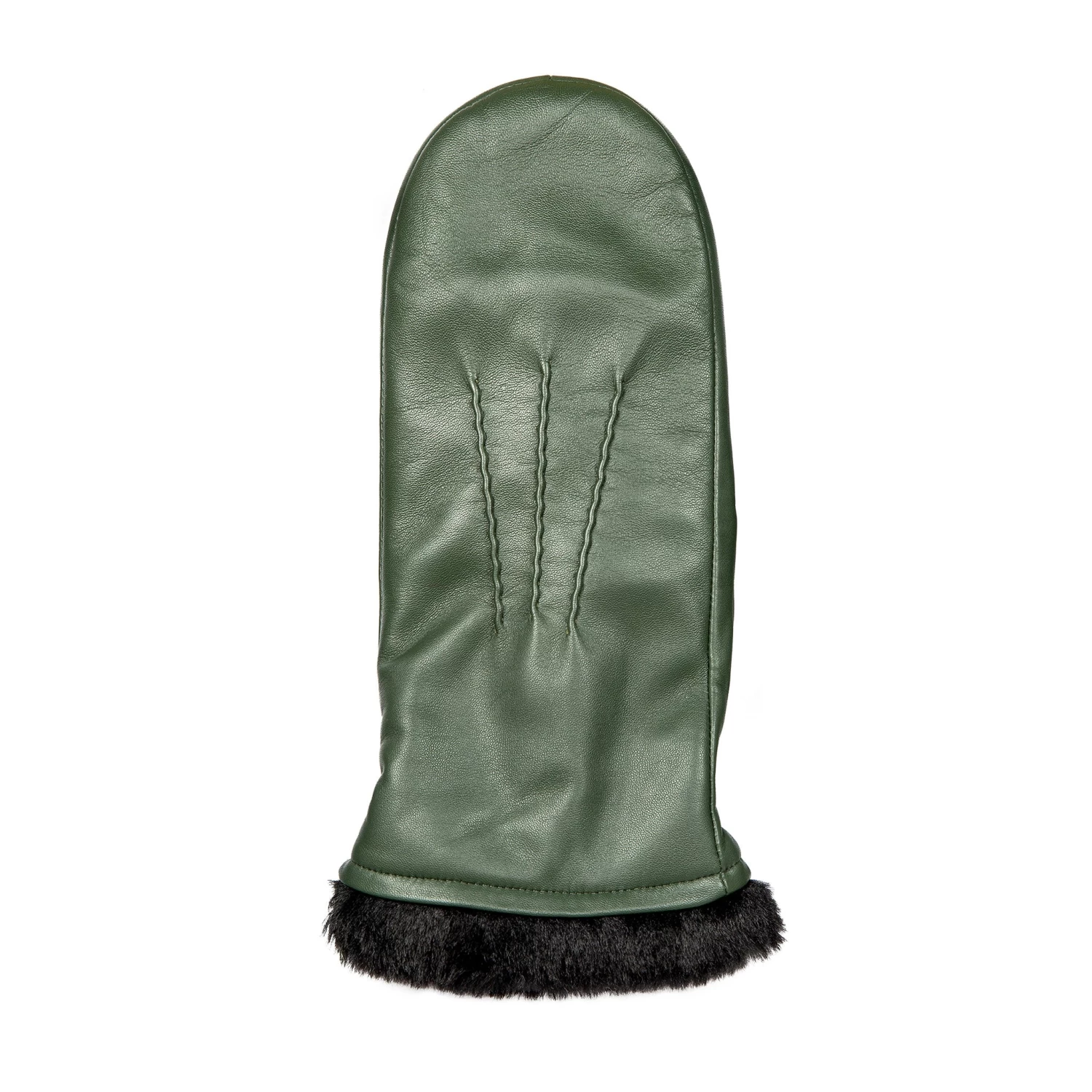 Women’s Three-Point Faux Fur-Lined Leather Mittens 7 Women’s Three-Point Faux Fur-Lined Leather Mittens - Image 7