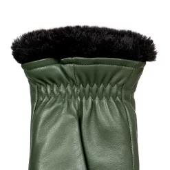 Women’s Three-Point Faux Fur-Lined Leather Mittens 29 Women’s Three-Point Faux Fur-Lined Leather Mittens -Fashion Accessories Shop 7 5026 Sage 5