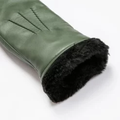 Women’s Three-Point Faux Fur-Lined Leather Mittens 32 Women’s Three-Point Faux Fur-Lined Leather Mittens -Fashion Accessories Shop 7 5026 Sage 8