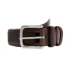 Men's Lined Leather Belt With Contrast Stitching