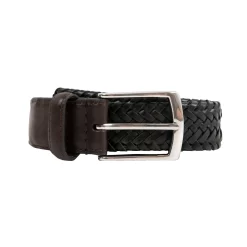 Men's Woven Leather Belt -Fashion Accessories Shop 8 4031 Black Brown Incorrect Stock