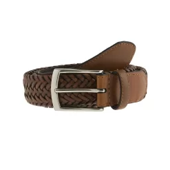 Men's Woven Leather Belt -Fashion Accessories Shop 8 4031 20tan