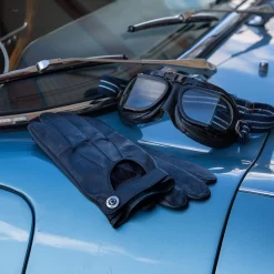 Men’s Three-Point Leather Driving Gloves With Wristwatch Cut-out -Fashion Accessories Shop Geneva