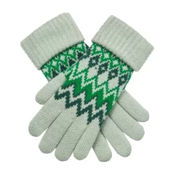 Women’s Jacquard Fair Isle Knitted Gloves -Fashion Accessories Shop WOMENS KNITTED GLOVES EMERALD 1