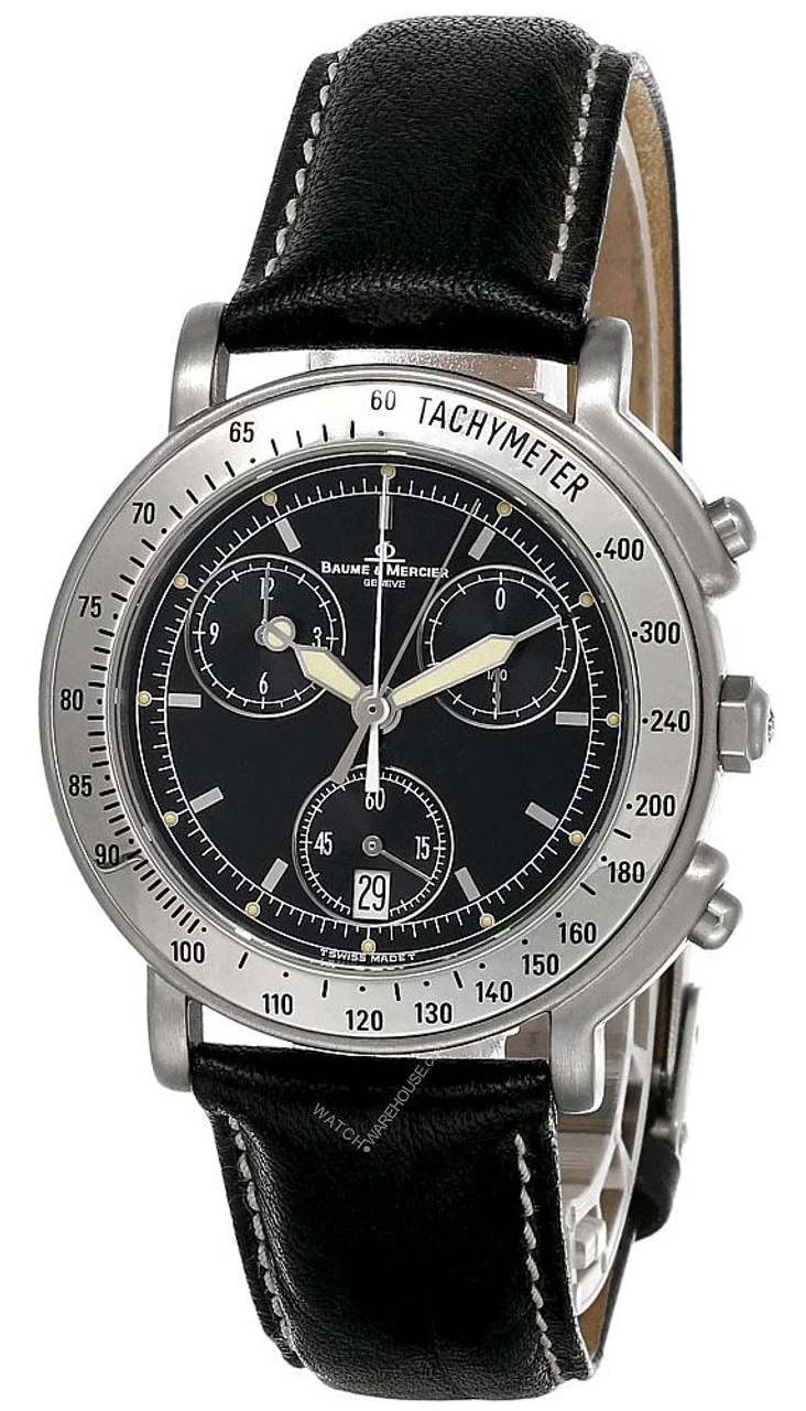 BAUME & MERCIER Geneve Black Dial Leather Strap Men's Watch MOF00122 1 BAUME & MERCIER Geneve Black Dial Leather Strap Men's Watch MOF00122