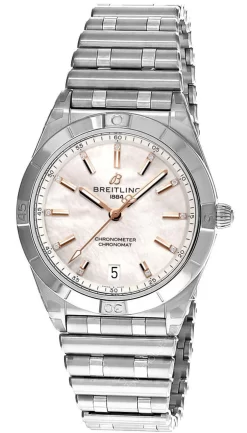 BREITLING Chronomat AUTO 36MM SS MOP Dial Women's Watch A10380101A4A1