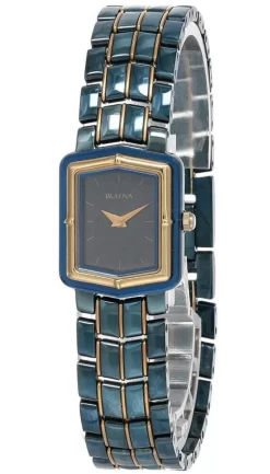 New Bulova Blue Dial 2-Tone Stainless Steel Women's Watch 98L13