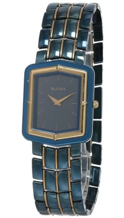 New Bulova Blue Dial Stainless Steel Women's Watch 98A09