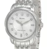 New Bulova Precisionist Brightwater MOP Dial SS Women's Watch 96P125