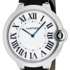 CARTIER Ballon Bleu XL 46MM 18K White Gold LTHR Men's Watch W6920055