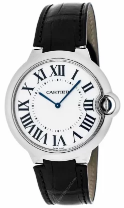 CARTIER Ballon Bleu XL 46MM 18K White Gold LTHR Men's Watch W6920055