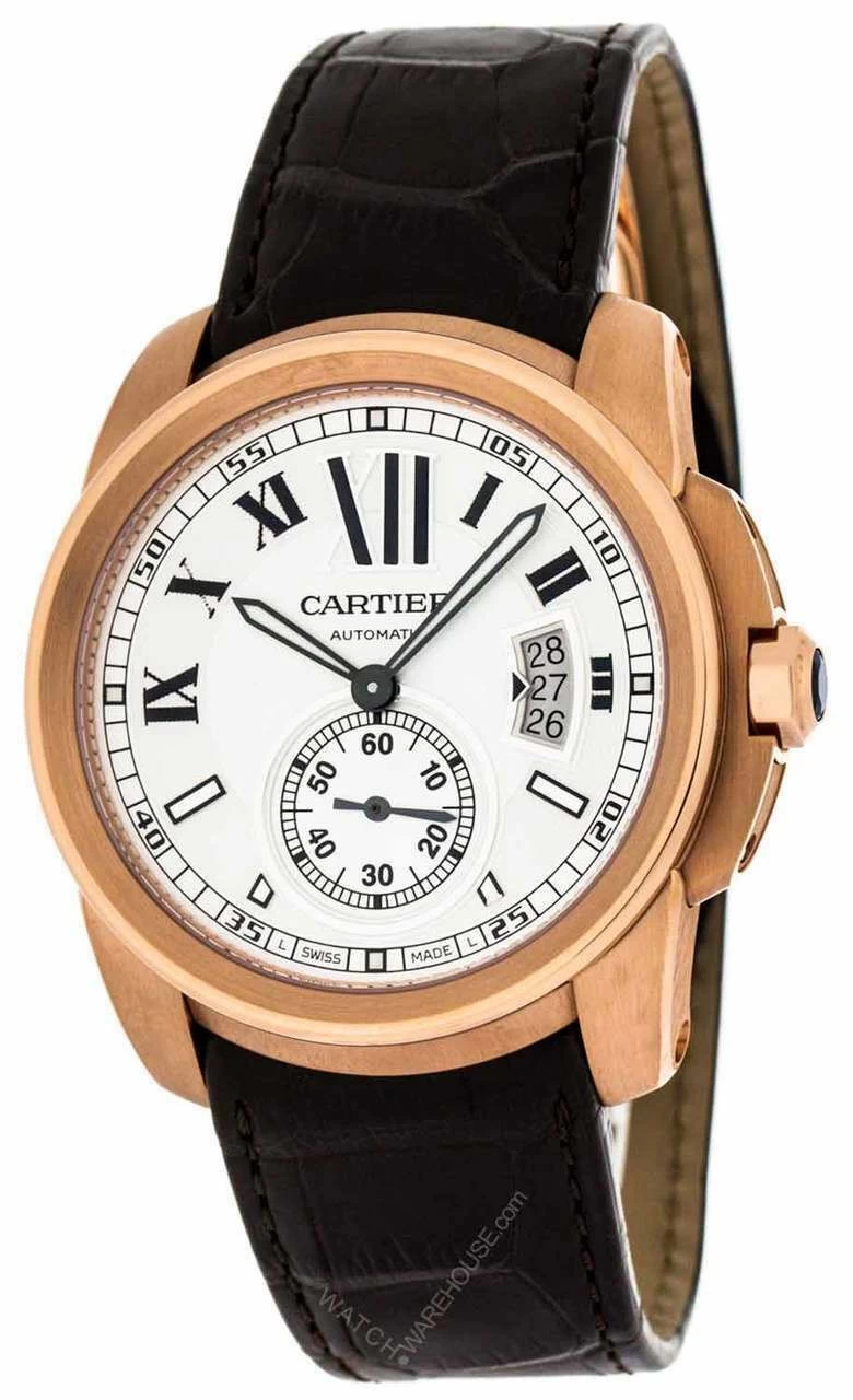 CARTIER Calibre 42MM AUTO 18K PinkGold Brown LTHR Men's Watch W7100009 1 CARTIER Calibre 42MM AUTO 18K PinkGold Brown LTHR Men's Watch W7100009