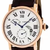 CARTIER Rotonde 42MM 18K Rose Gold Alligator STRP Men's Watch W1556240