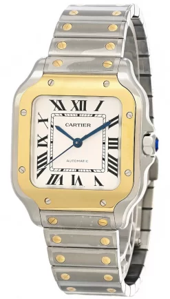 CARTIER Santos De Cartier AUTO 35.1MM 18K YLW Gold Unisex Watch W2SA0016