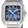 CARTIER Santos De Cartier Medium AUTO Blue Dial Men's Watch WSSA0063