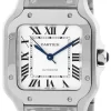 CARTIER Santos De Cartier Silvered Opaline Dial 35.1MM Unisex Watch WSSA0029