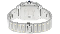 CARTIER Santos De Silvered Opaline Dial 39.8MM Gold Bezel Men's Watch W2SA0009 -Fashion Accessories Shop cartier watches cartier santos de silvered opaline dial 39.8mm gold bezel mens watch w2sa0009 23088.1653074294