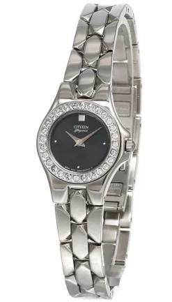CITIZEN Crystal Accented Black Dial S-steel Women's Watch EK4900-50E