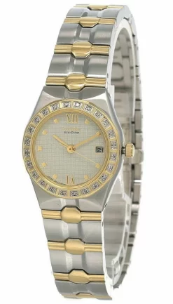 CITIZEN Eco Drive Cream Dial 2-Tone Women's Watch EW0484-59A