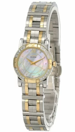 CITIZEN Eco Drive MOP Dial 2-Tone SS Women's Watch EP5544-55D