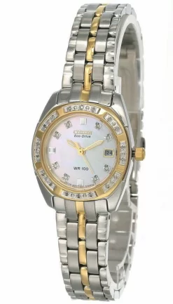 CITIZEN Paladion Eco Drive White Dial 2-Tone SS Women's Watch EW1594-55D