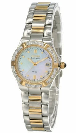 CITIZEN Riva Eco Drive MOP Dial 2-Tone Women's Watch EW0894-57D