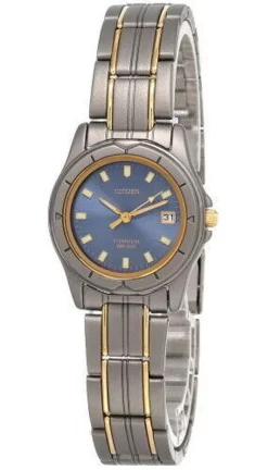 New Citizen Blue Dial 2-Tone Titanium Women's Watch EU0651-51L