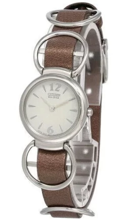 New Citizen Cream Dial 3 Set LTHR Strap Women's Watch EW9070-61A