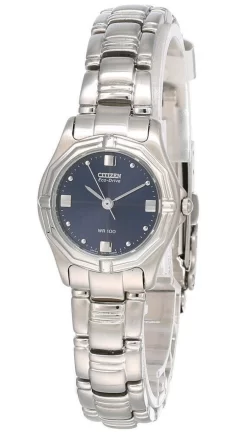 New Citizen Eco-Drive Blue Sunray Dial SS Women's Watch EP8060-55L