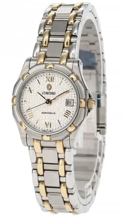 CONCORD Saratoga SL 25MM SS Silver Dial 2-Tone Women's Watch 15.36.270R