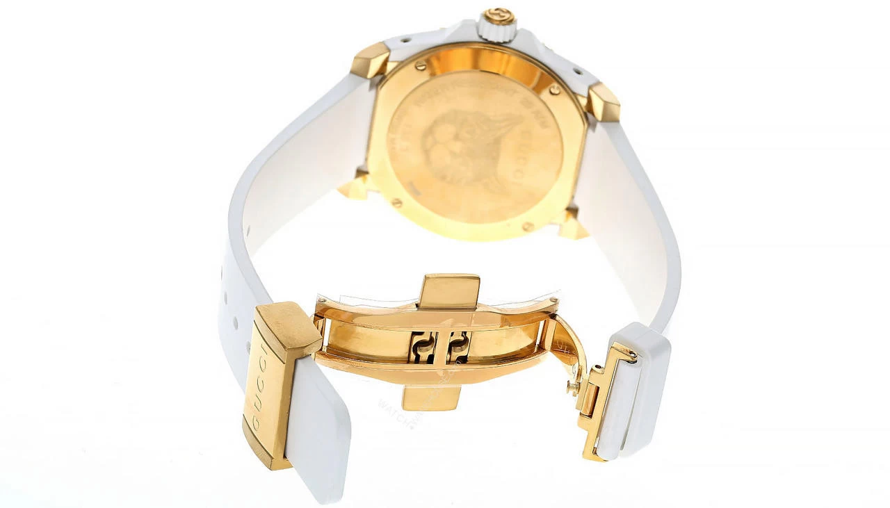 GUCCI Dive 40MM White Feline Head Dial Rubber Men's Watch YA136322 4 GUCCI Dive 40MM White Feline Head Dial Rubber Men's Watch YA136322 - Image 4